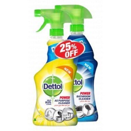 Dettol Power All Purpose Cleaner Trigger Spray Lemon Squeeze Scent (500ml) & Dettol Power Bathroom Cleaner Trigger Spray (500ml)
